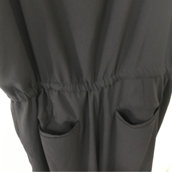 Ann Taylor black sleeveless drawstring waist jumpsuit - Picture 7 of 12